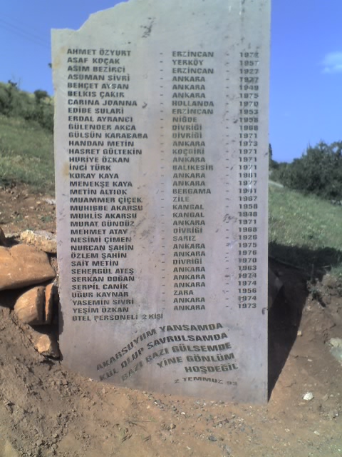 Sivas memorial names Banaz June 2007
